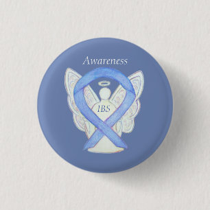 IBS Awareness Ribbon Periwinkle Guardian Angel Pin