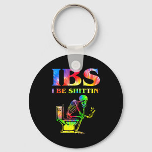 Ibs I Be Tin' Funny Skeleton Tie Dye Keychain