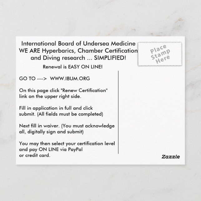 IBUM Renewal card (Back)