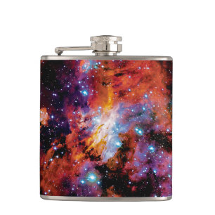 IC 4628 Prawn Nebula - Colourful Outer Space Photo Hip Flask