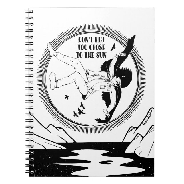 Icarus Black and white Notebook (Front)