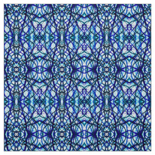 Icarus Blue Abstract Alcohol Ink Art Fabric