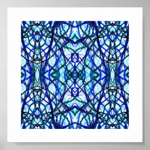 Icarus Blue Abstract Alcohol Ink Art Poster