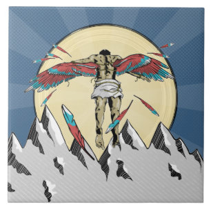 Icarus retro poster tile