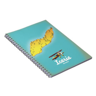 Icasia Greece travel poster. Notebook