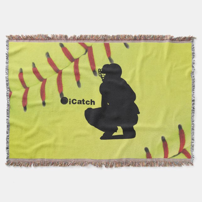 iCatch Fastpitch Softball Throw Blanket (Front)