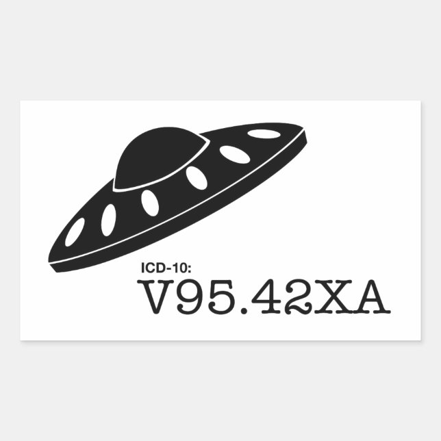 ICD-10: V9542XA - Spacecraft Crash Sticker (Front)