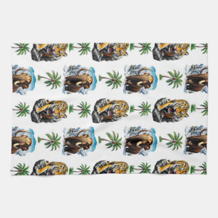 Ice Age Mammoth Sabertooth Tiger Pattern Design Kitchen Towel