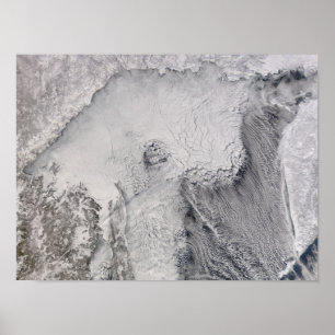 Ice and cloud streets in the Sea of Okhotsk Poster