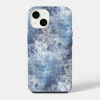 Ice and Snow Textured Blue Christmas Pattern
