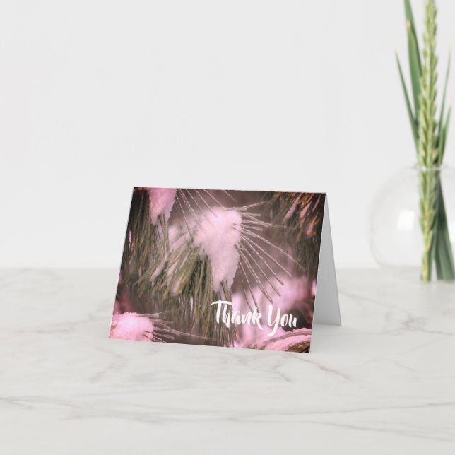 Ice And Snow Winter Customizable Thank You Card (Front)