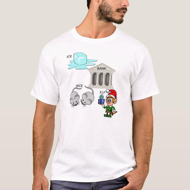 Ice Bank Mice Elf (I Spank Myself) Cartoon T-Shirt (Front)
