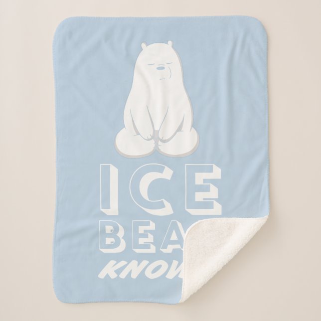 Ice Bear Knows Sherpa Blanket (Front)