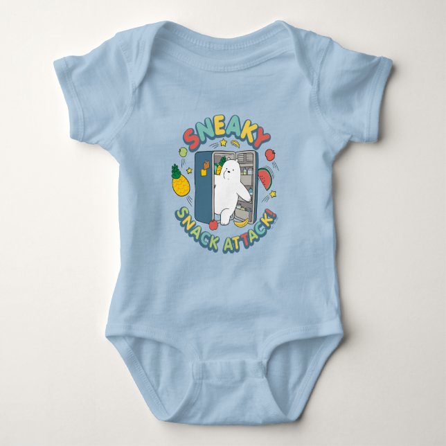 Ice Bear - Sneaky Snack Attack! Baby Bodysuit (Front)