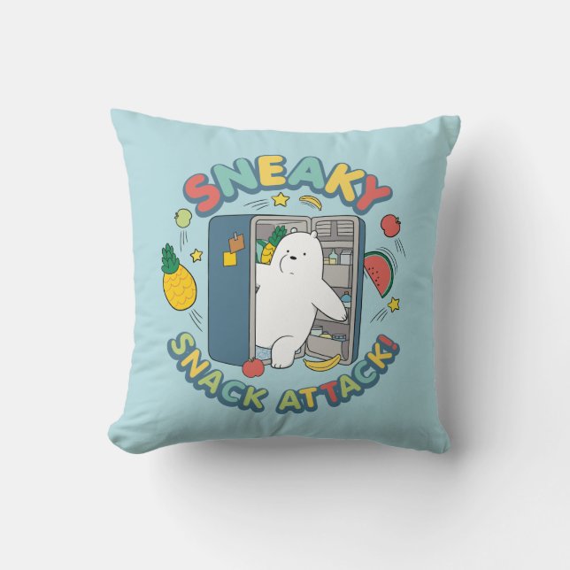 Ice Bear - Sneaky Snack Attack! Throw Pillow (Front)