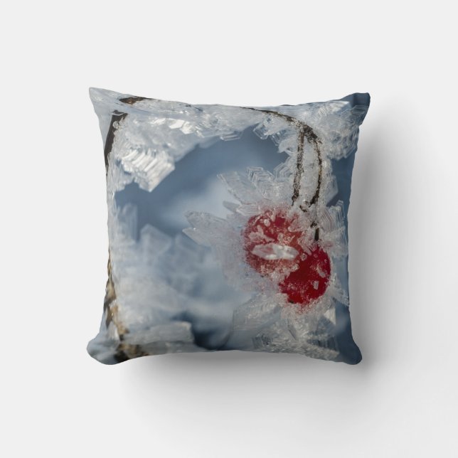Ice Berries Throw Pillow (Front)