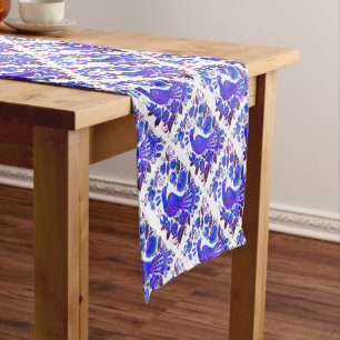 Ice bird petrykivka ukrainian art short table runner