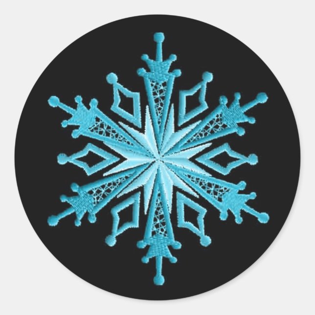 Ice Blue and Black Snowflake Stickers (Front)
