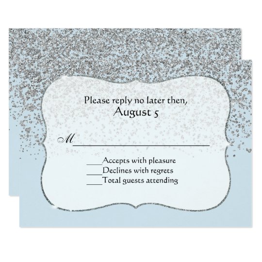 Ice Blue and Silver All Purpose RSVP Card