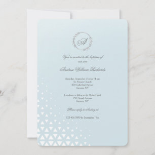 Ice Blue Baptism Invitation