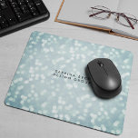 Ice Blue Bokeh Lights | Personalized Mouse Pad<br><div class="desc">Chic and bubbly patterned mouse pad features a bokeh lights background in icy pastel shades of blue and aqua. Personalize with a name,  monogram or business name in modern charcoal lettering if desired.</div>