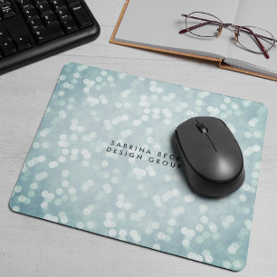 Ice Blue Bokeh Lights   Personalized Mouse Pad