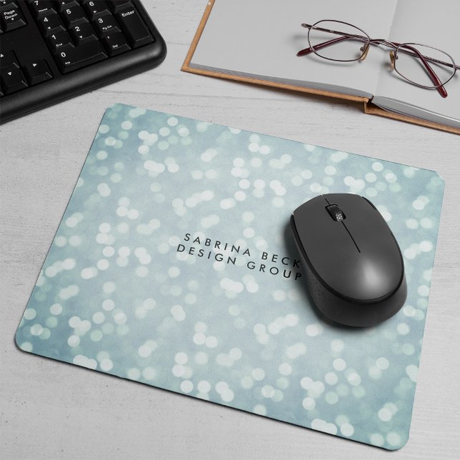 Ice Blue Bokeh Lights | Personalized Mouse Pad (Creator Uploaded)