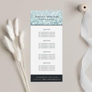 Ice Blue Bokeh   Pricing or Services Rack Card