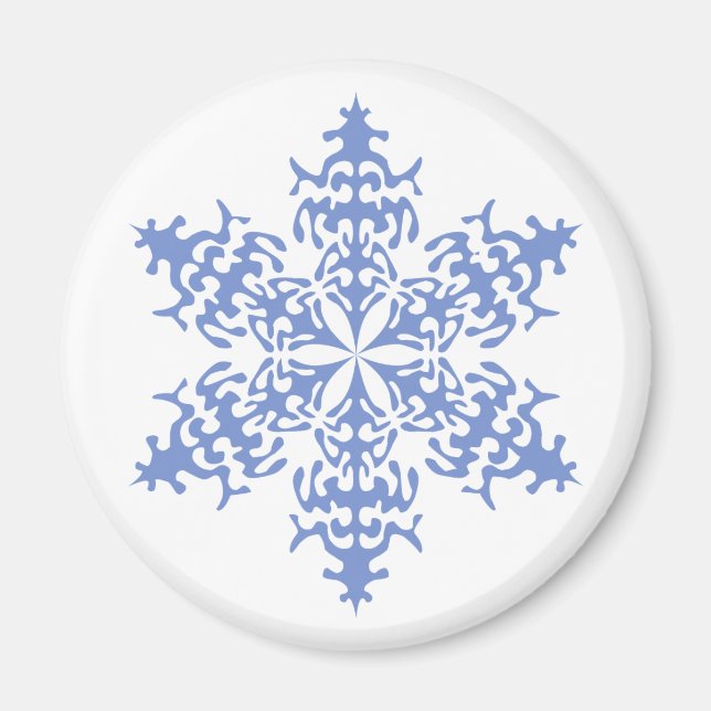 Ice Blue Christmas Winter Snowflake Magnet (Front)