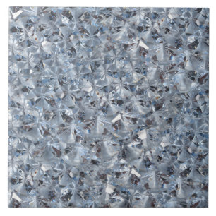 Ice Blue Diamond Crystals Bling Tile