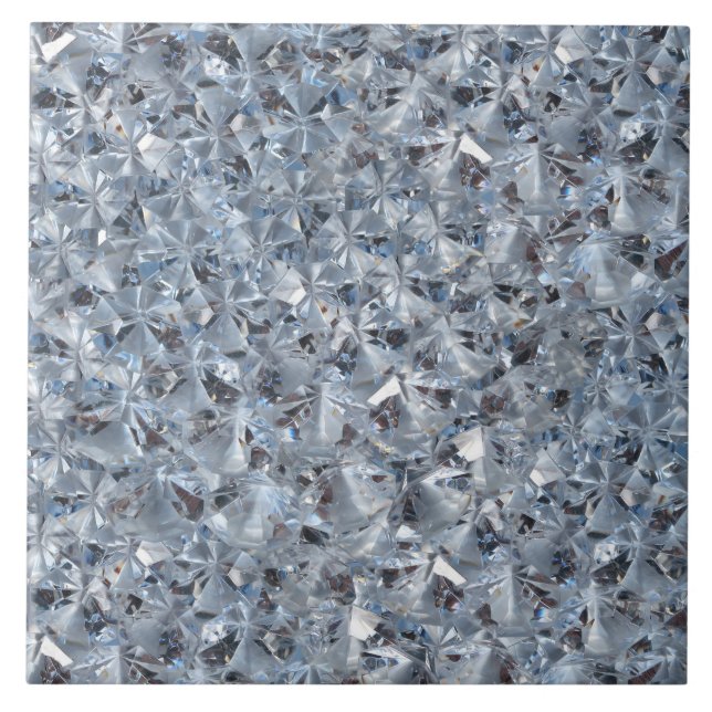 Ice Blue Diamond Crystals Bling Tile (Front)