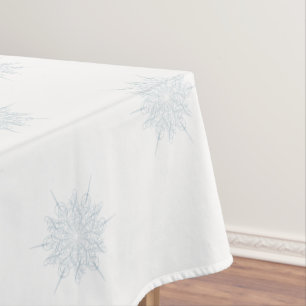 Ice Blue Elegant Snowflake Winter Tablecloth