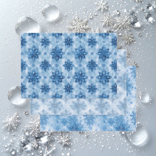 Ice Blue Fairytale Winter Snowflakes Decoupage  Wrapping Paper Sheet (Ice Blue Fairytale Winter Snowflakes Decoupage Wrapping Paper Sheets)