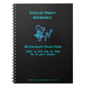Ice blue fine dining restaurant logo notebook
