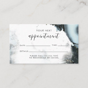 Ice Blue Grey Black Marble Background Appointment Card