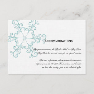 Ice Blue Heart Snowflake Wedding Insert Card
