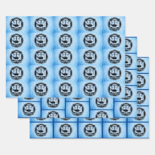 Ice Blue Hockey   Wrapping Paper Sheet