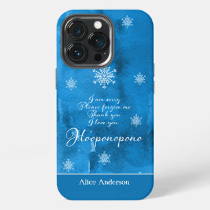 Ice Blue Ho'oponopono and snowflake personalized iPhone 13 Pro Case
