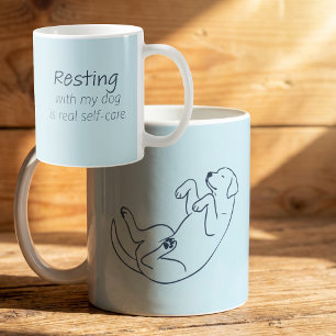 Ice Blue Labrador Dog Mom – Resting with My Dog Coffee Mug