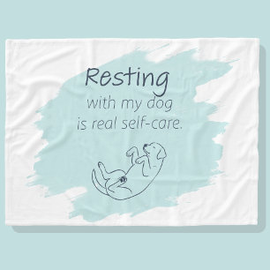 Ice Blue Labrador Retriever Dog Mom Self‑Care Fleece Blanket