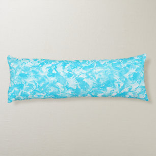 Ice Blue Leaves Body Pillow