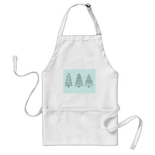 Ice blue pastel elegant stylish Christmas trees Standard Apron