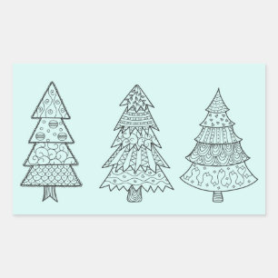 Ice blue pastel elegant stylish Christmas trees Sticker