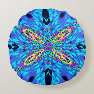 ICE BLUE ROUND PILLOW