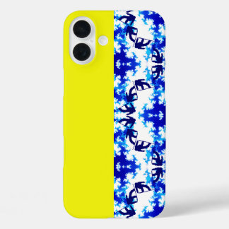 Ice Blue Snowboarder Sky Yellow Snowboarding Sport iPhone 16 Plus Case