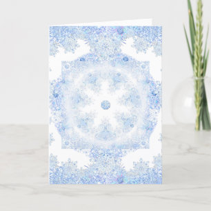 Ice Blue Snowflake Card