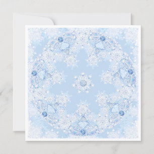 Ice Blue Snowflake Card