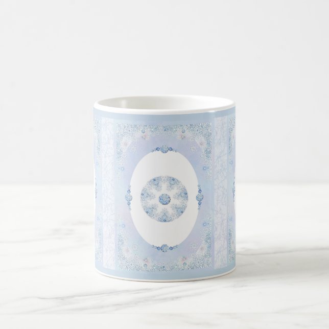 Ice Blue Snowflake Coffee Mug (Center)