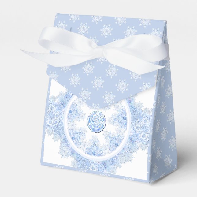 Ice blue snowflake favor box (Front Side)