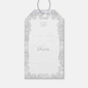 Ice blue snowflake gift tags